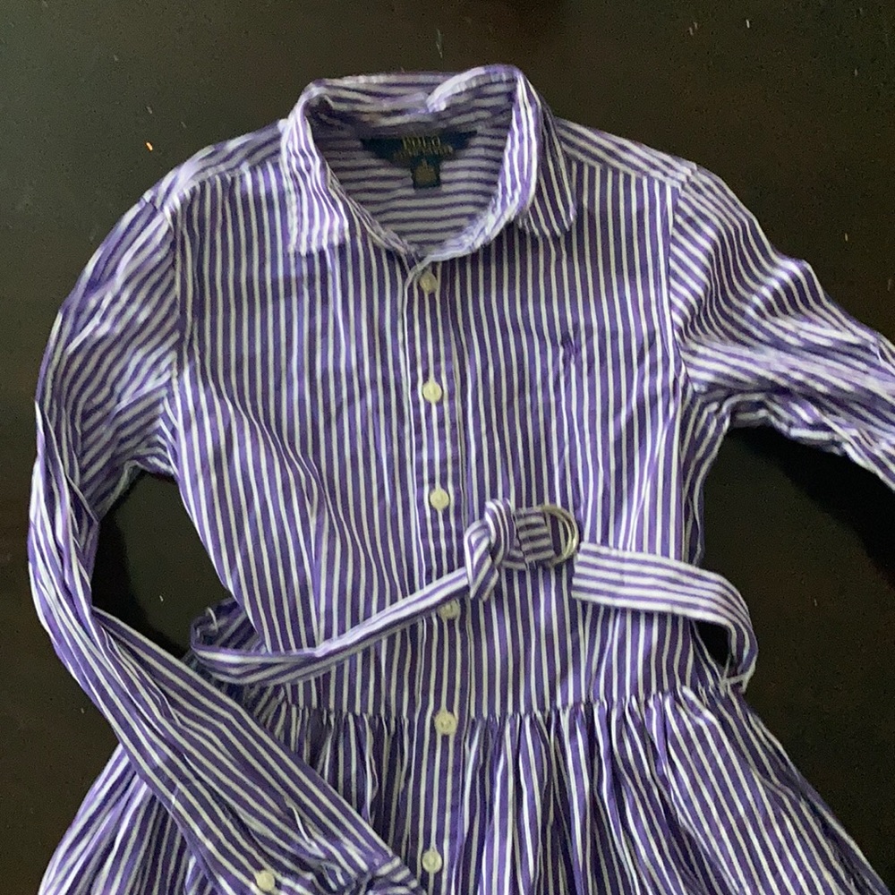 Girls Ralph Lauren Striped Shirtdress - Size 10